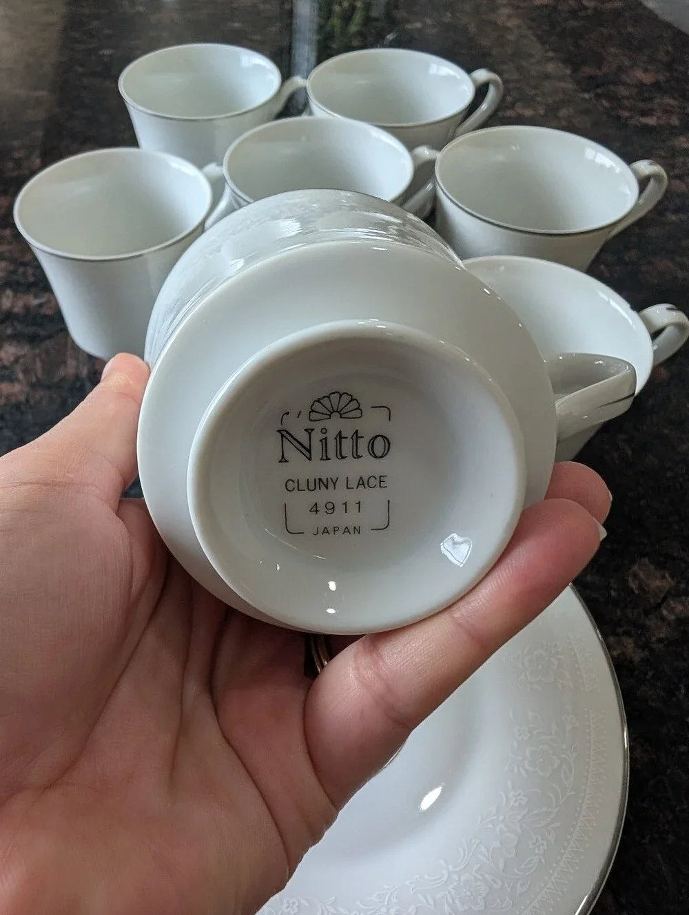 Nitto Cluny Lace 4911 Japan Tea Cup Set